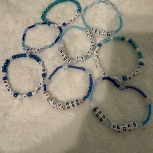 Blue Beaded Kids Bracelet Set